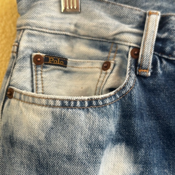 Polo Ralph Lauren Bleached Effect “The Avery Boyfriend” Cropped Jeans Size 28 - Picture 3 of 9